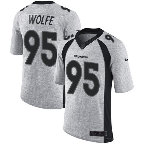 Broncos #95 Derek Wolfe Gray Stitched Limited Gridiron Gray II Nike Jersey - Zenithce