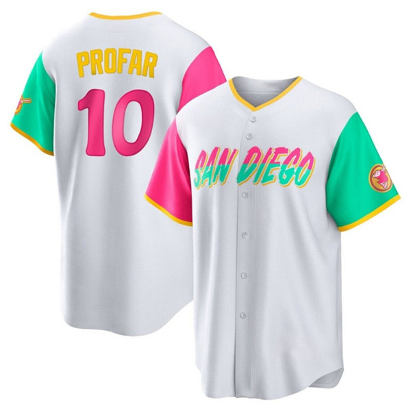 San Diego Padres #10 Jurickson Profar 2022 White City Connect Cool Base Stitched Jersey - Zenithce