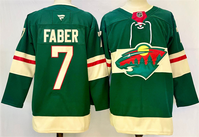 Minnesota Wild #7 Brock Faber Green 2024-25 Home Stitched Jersey - Zenithce