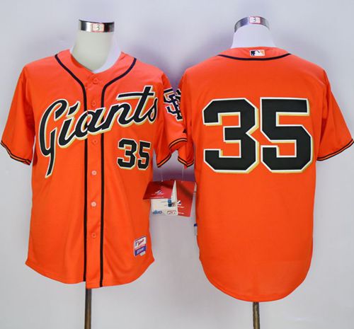 Giants #35 Brandon Crawford Orange Alternate Cool Base Stitched Jersey - Zenithce