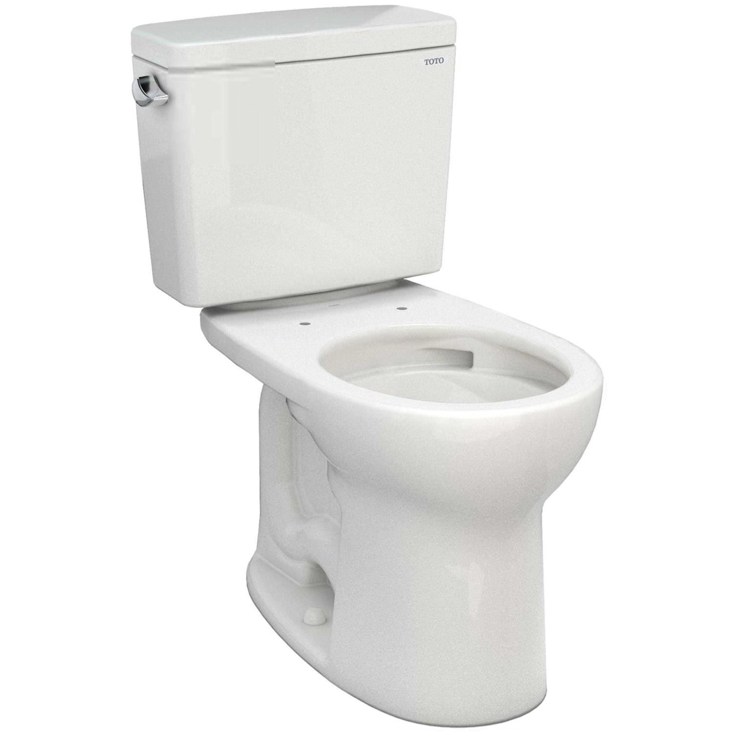Toto Drake Two-Piece Round 1.6 GPF Universal Height Tornado Flush Toilet with Cefiontect CST775CSFG# - Zenithce