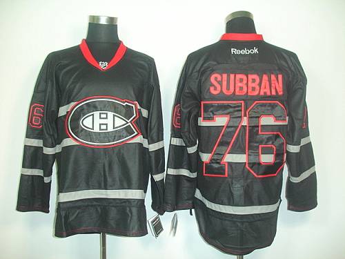 Canadiens #76 PK Subban Black Ice Stitched Jersey - Zenithce