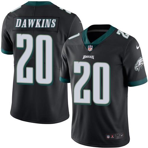 Eagles #20 Brian Dawkins Black Stitched Limited Rush Nike Jersey - Zenithce