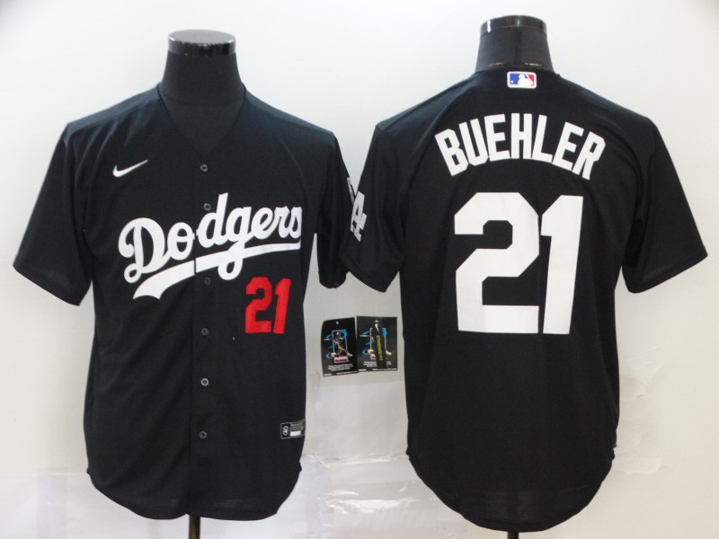 Los Angeles Dodgers #21 Walker Buehler Black Flex Base Stitched Jersey - Zenithce