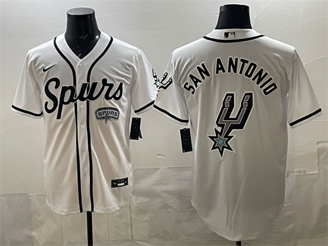 San Antonio Spurs Team Big Logo White Stitched Jersey - Zenithce
