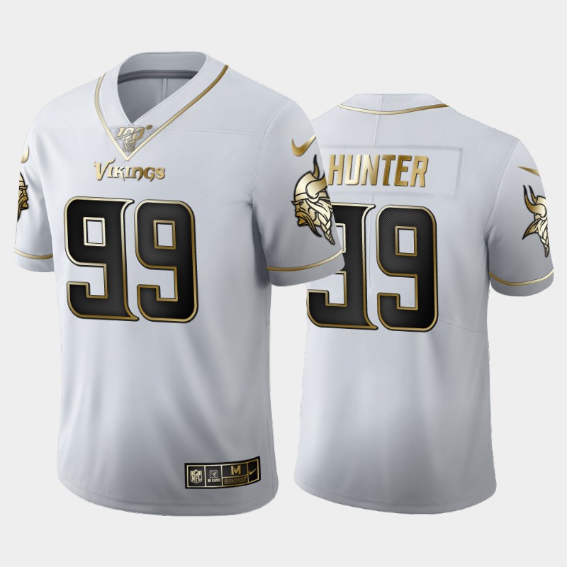 Minnesota Vikings #99 Danielle Hunter White 2019 100th Season Golden Edition Limited Stitched Jersey - Zenithce