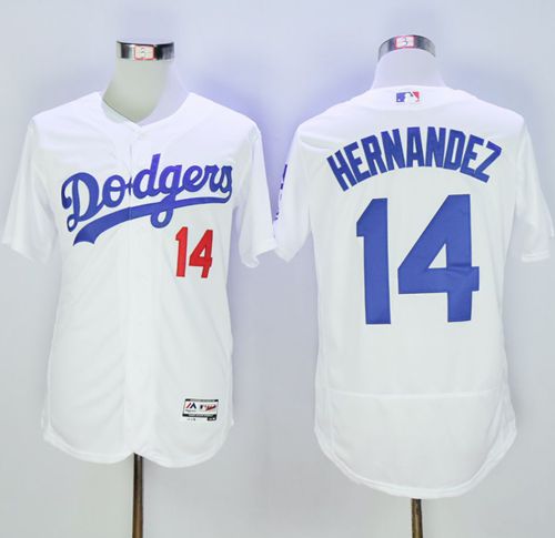 Dodgers #14 Enrique Hernandez White Flexbase Authentic Collection Stitched Jersey - Zenithce