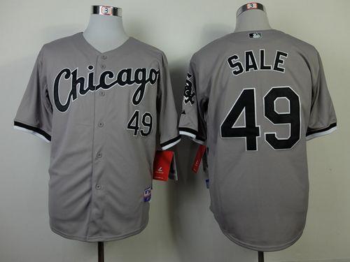 White Sox #49 Chris Sale Grey Cool Base Stitched Jerseys - Zenithce