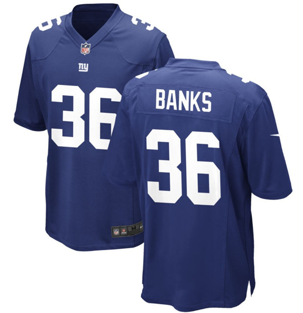 New York Giants #36 Deonte Banks Blue 2023 Draft Stitched Game Jersey - Zenithce
