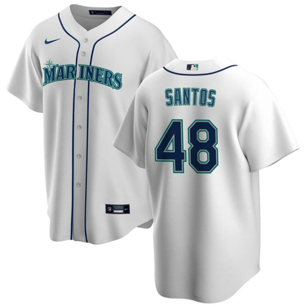 Seattle Mariners #48 Gregory Santos White Cool Base Stitched Jersey - Zenithce