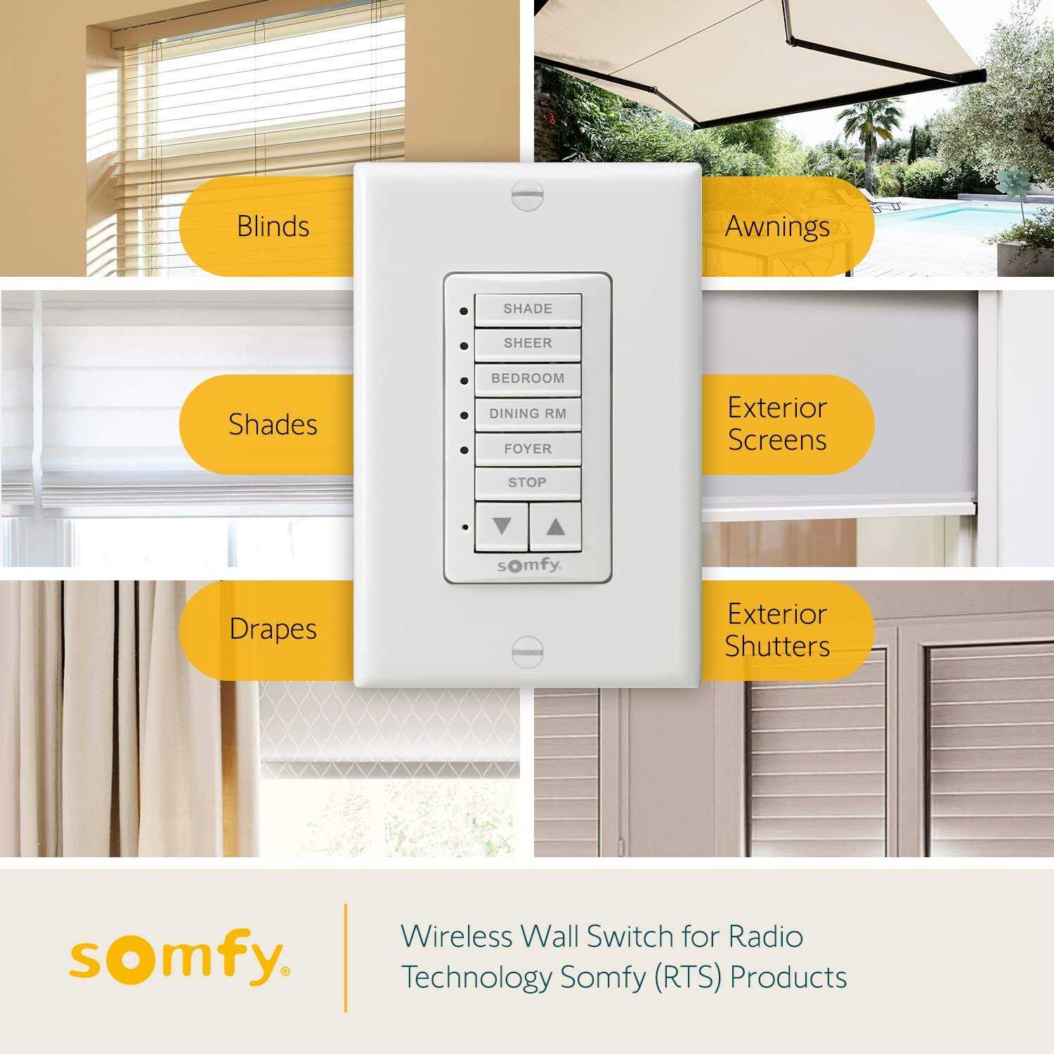 Somfy DecoFlex Wirefree RTS Wall Switch - Zenithce