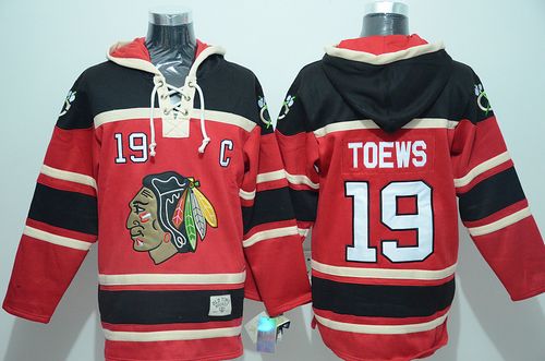 Blackhawks #19 Jonathan Toews Red Sawyer Hooded Sweatshirt Stitched Jersey - Zenithce