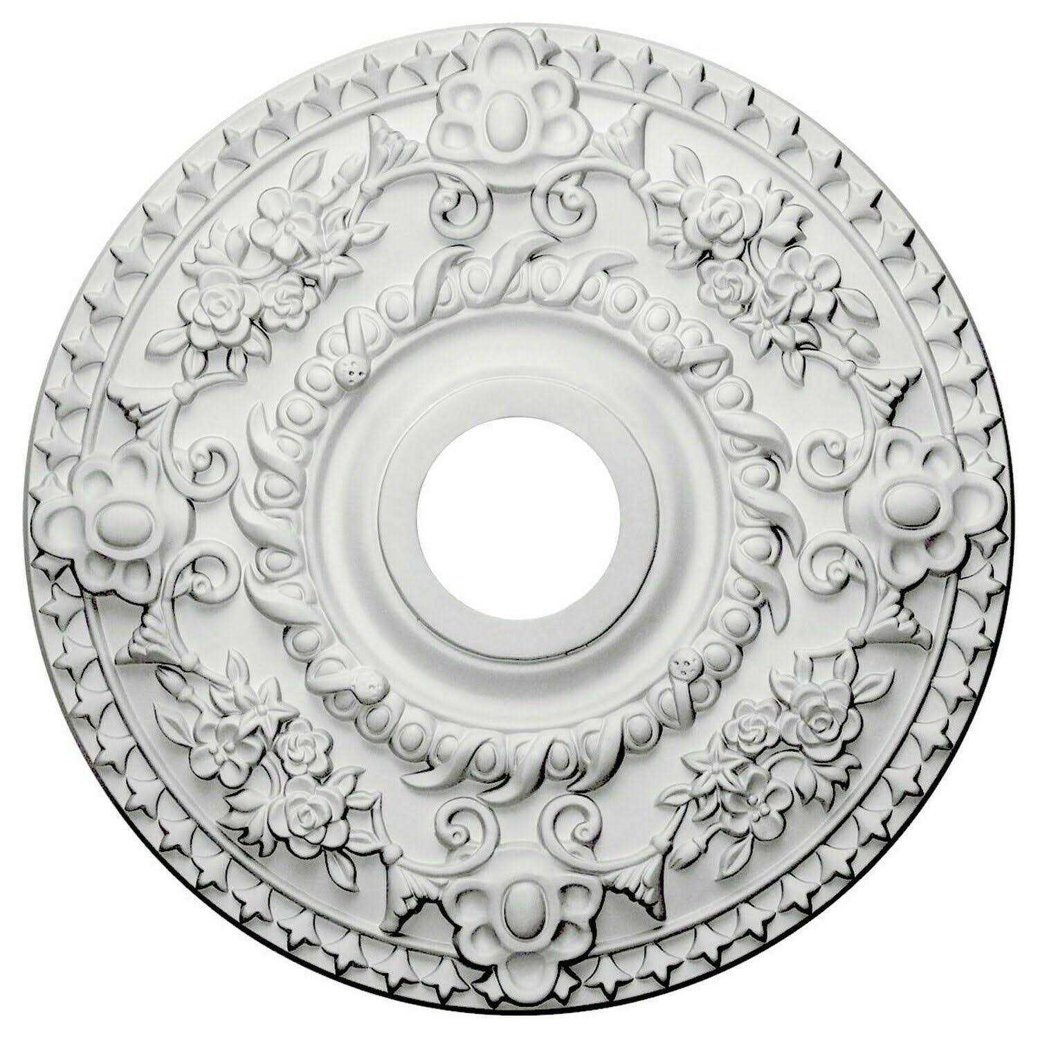 Ekena Millwork CM18FW2 18 1/2OD x 3 5/8ID x 7/8P Flower Ceiling Medallion - Zenithce