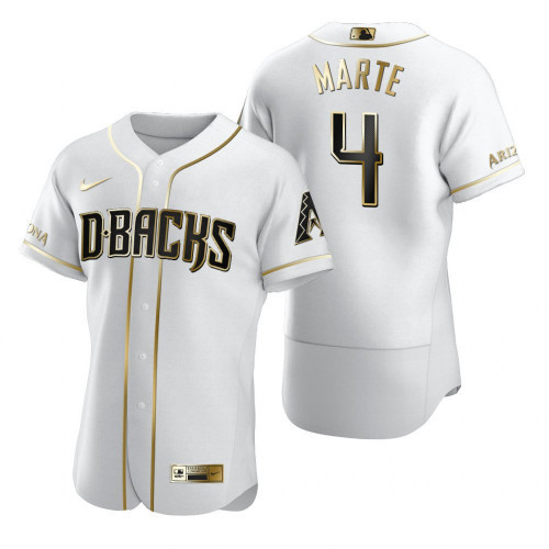 Arizona Diamondbacks #4 Ketel Marte 2020 White Golden Flex Base Stitched Jersey - Zenithce