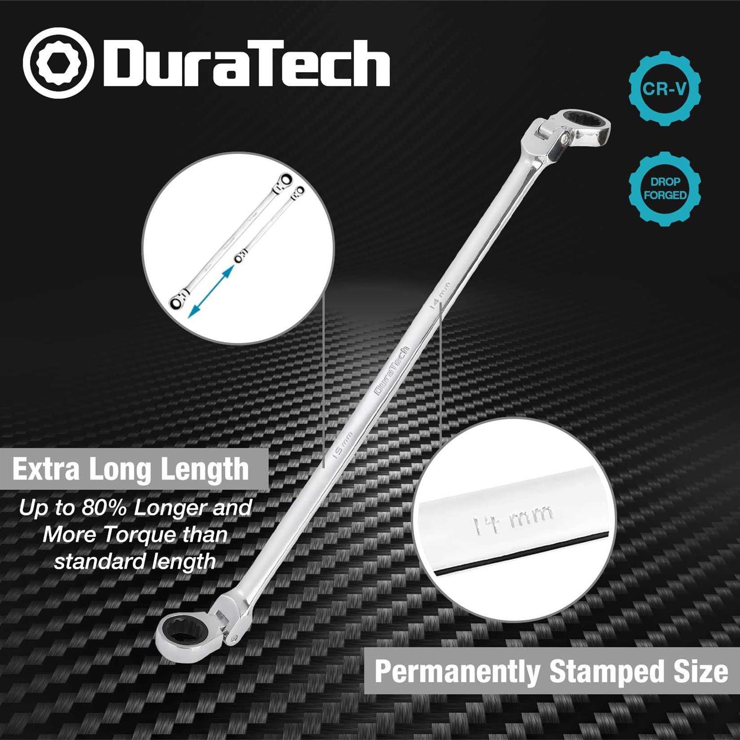 DURATECH Extra Long Flex-Head Ratcheting Wrench - Zenithce