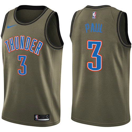 Thunder #3 Chris Paul Green Swingman Salute to Service Jersey - Zenithce