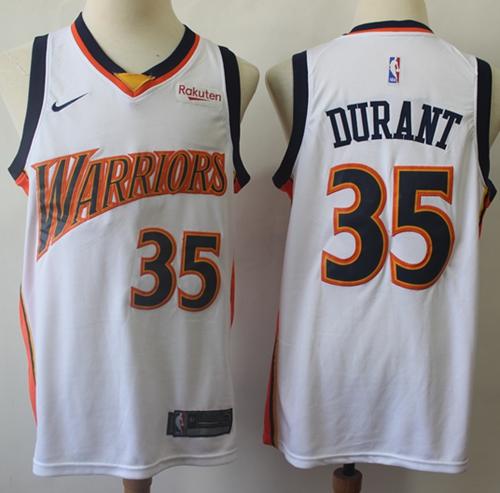 Warriors #35 Kevin Durant White Throwback Swingman Hardwood Classics 2009-10 Jersey - Zenithce