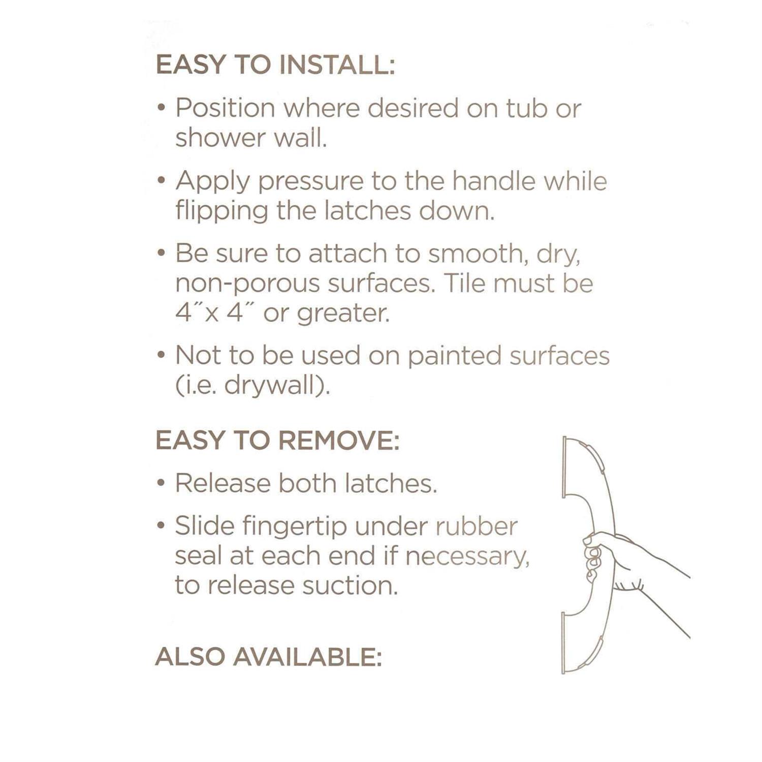 Equate Bed and Bath Grip Bar Bathtub and Shower Handle - Zenithce