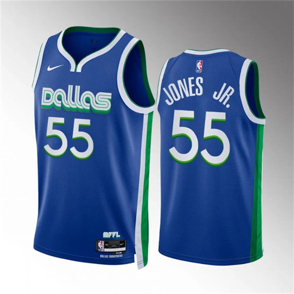 Dallas Mavericks #55 Derrick Jones Jr Blue City Edition Stitched Jersey - Zenithce