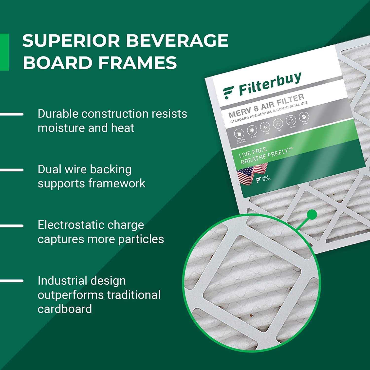 Filterbuy MERV 13 Pleated HVAC AC Furnace Air Filters - Zenithce