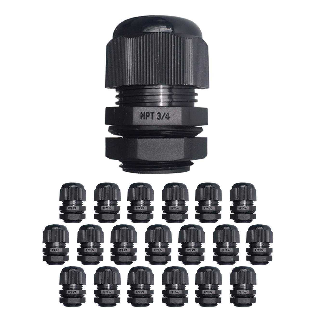 MGI SpeedWare NPT Strain Relief Nylon Cord Grip Cable Glands - Zenithce