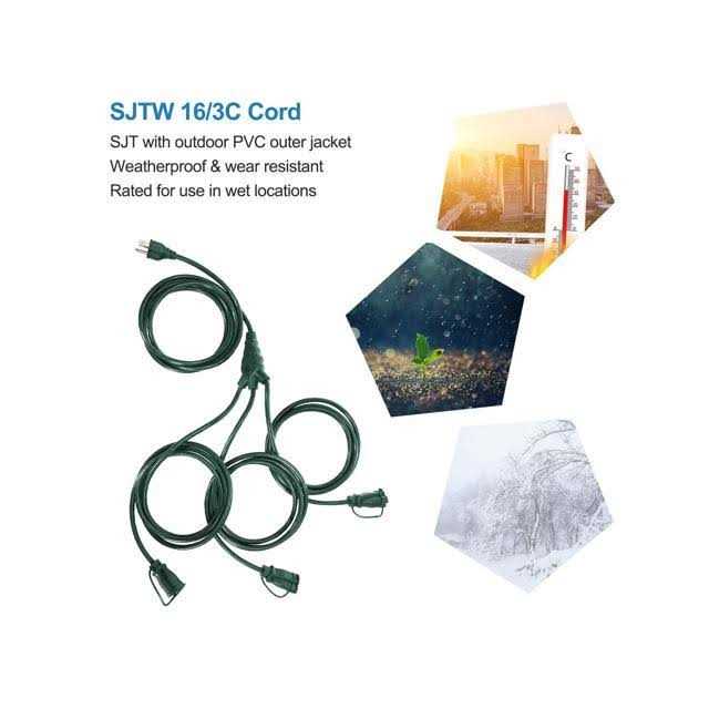 DEWENWILS Outdoor Extension Cord 3 Prong Outlets Plugs - Zenithce