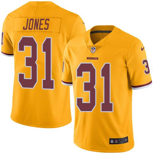 Redskins #31 Matt Jones Gold Stitched Limited Rush Nike Jersey - Zenithce