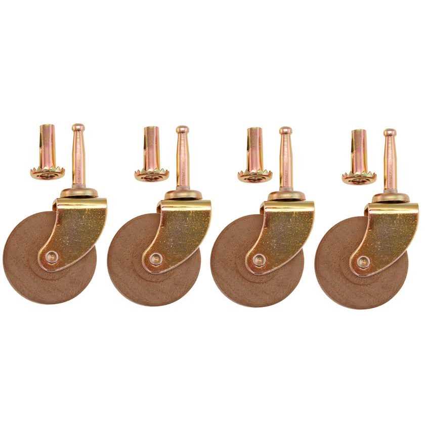 Restorers Classic Wooden Wheel Ball Bearing Steel Stem Caster - Zenithce
