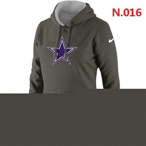 Women's Dallas Cowboys Logo Pullover Hoodie Dark Grey - Zenithce