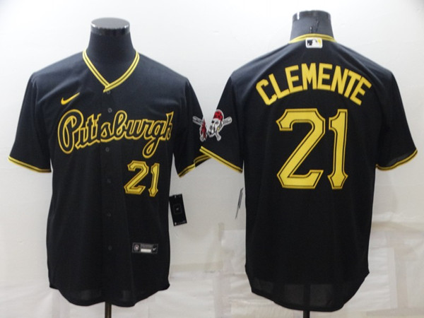Pittsburgh Pirates #21 Roberto Clemente Black Cool Base Stitched Jersey - Zenithce