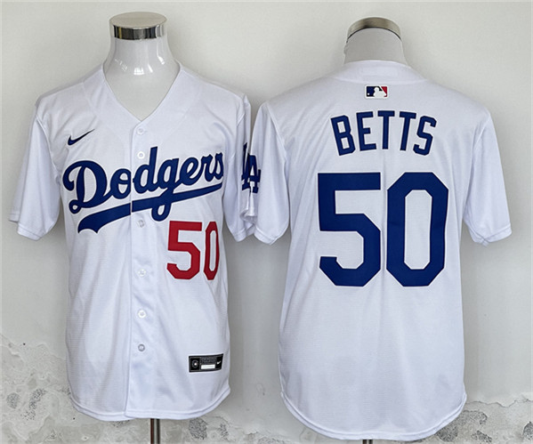Los Angeles Dodgers #50 Mookie Betts White 2024 Limited Stitched Jersey - Zenithce