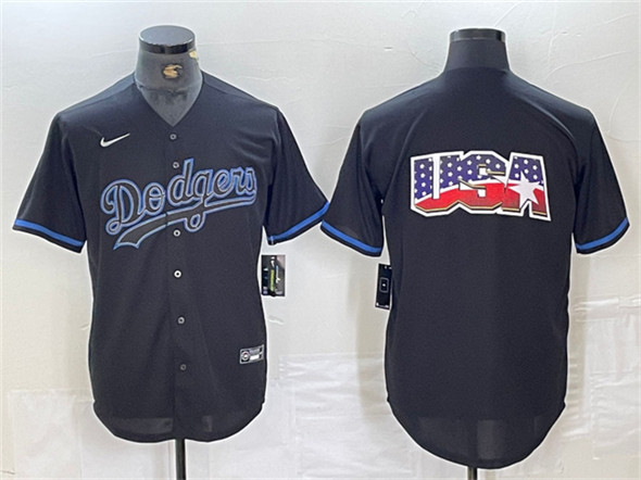 Los Angeles Dodgers Team Big Logo Black Fashion Stitched Jerseys - Zenithce