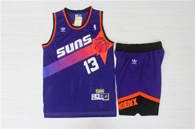 Phoenix Suns 13 Steve Nash Purple Hardwood Classics Jersey(With Shorts) - Zenithce