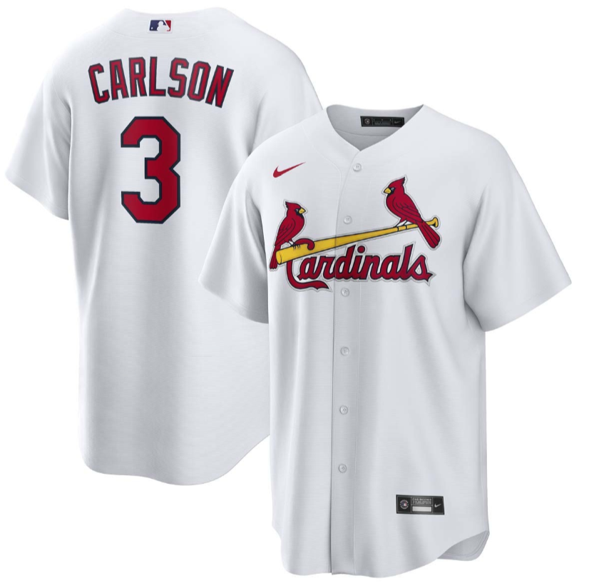 St. Louis Cardinals #3 Dylan Carlson White Cool Base Stitched Jersey - Zenithce