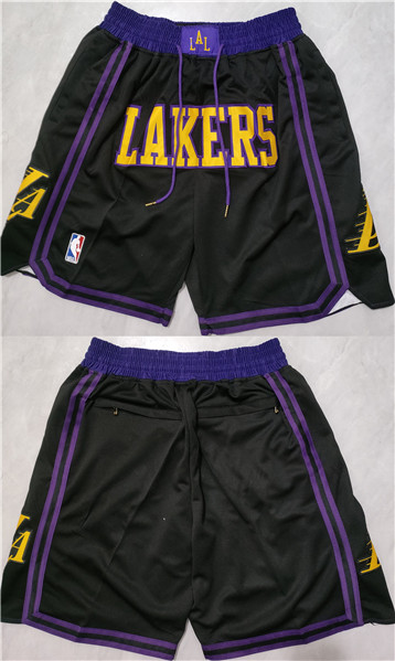Los Angeles Lakers Black Shorts (Run Small) - Zenithce
