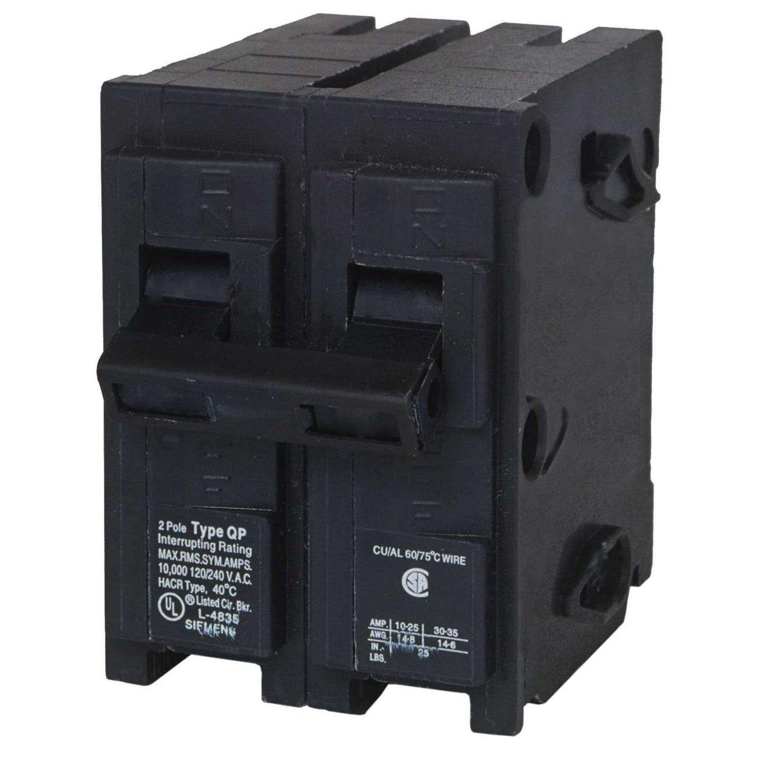 Siemens Q23040CT2 30-Amp Double Pole 40-Amp 10-Kaic Circuit Breaker - Zenithce