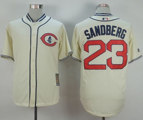 Cubs #23 Ryne Sandberg Cream 1929 Turn Back The Clock Stitched Jersey - Zenithce