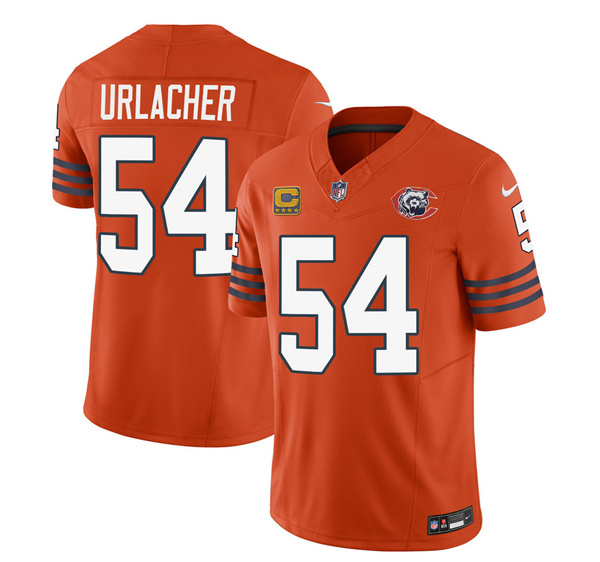 Chicago Bears #54 Brian Urlacher Orange 2023 F.U.S.E. With 4-Star C PatchThrowback Limited Stitched Game Jersey - Zenithce