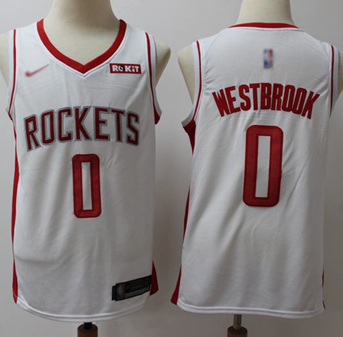 Rockets #0 Russell Westbrook White Swingman Association Edition 2019-2020 Jersey - Zenithce