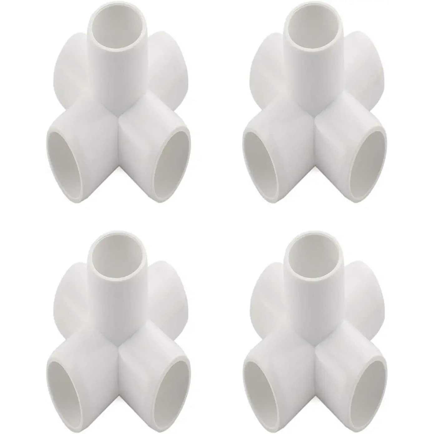SDTC Tech 4-Pack PVC Fitting Way Furniture Grade Pipe Elbow Connector for DIY PVC Shelf Garden Support Structure Storage Frame - Zenithce