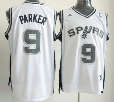 San Antonio Spurs #9 Tony Parker Revolution 30 Swingman White Jersey - Zenithce