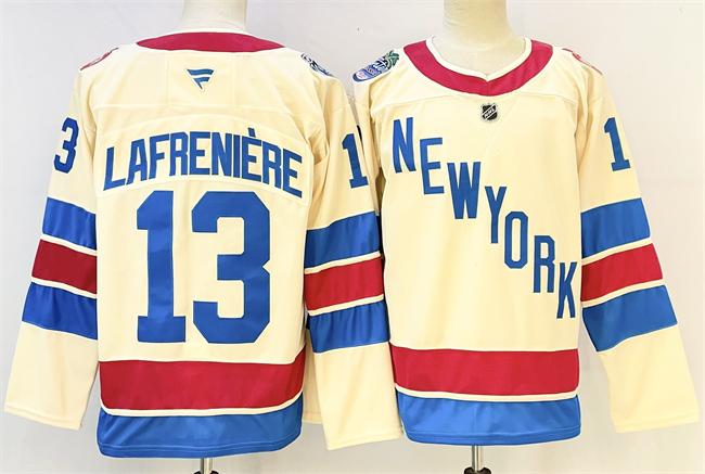 New York Rangers #13 Alexis Lafreniere Beige 2025-26 Winter Classic Stitched Jersey - Zenithce