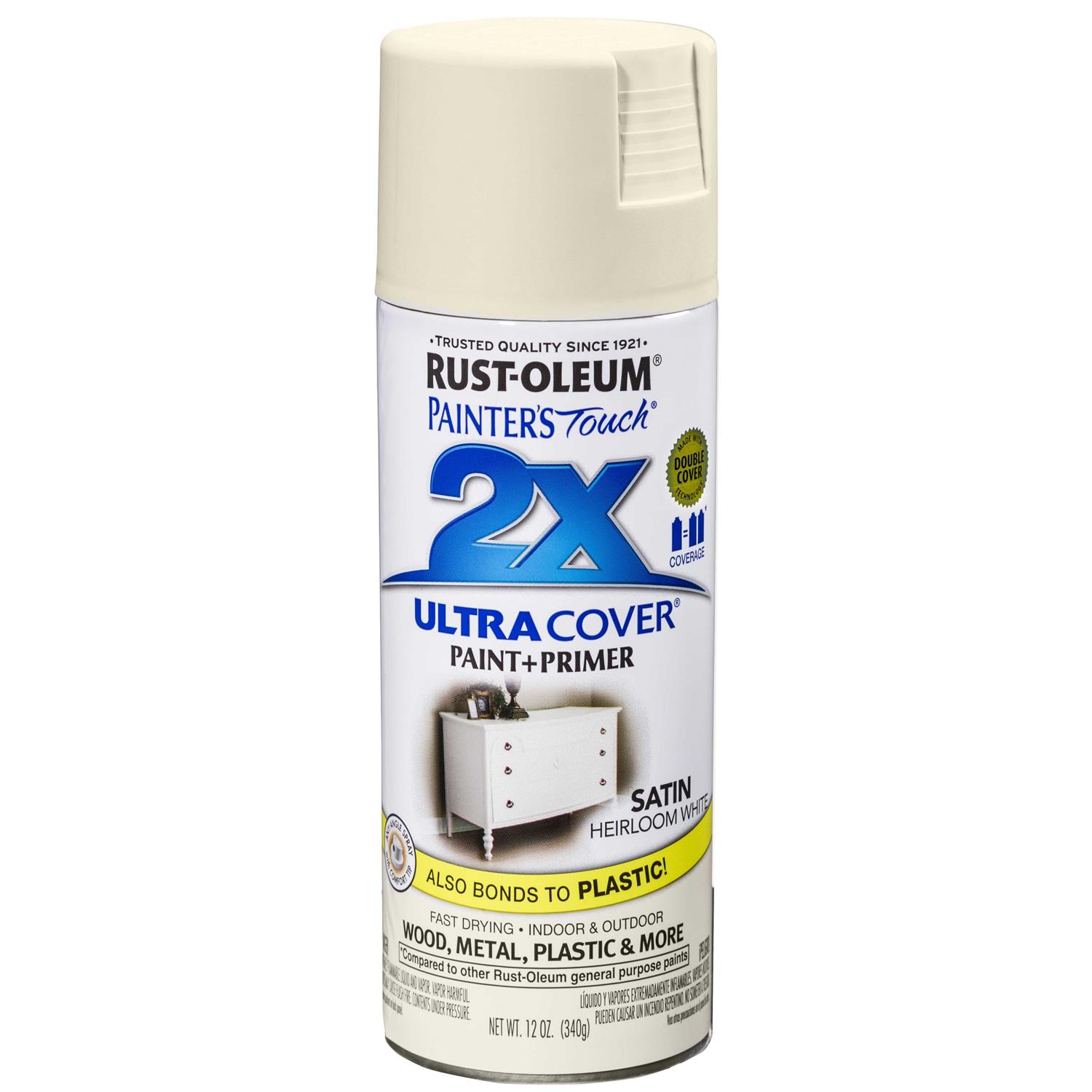 Rust-Oleum Painter’s Touch 2X Ultra Cover Satin Fossil Spray Paint 12 oz - Zenithce