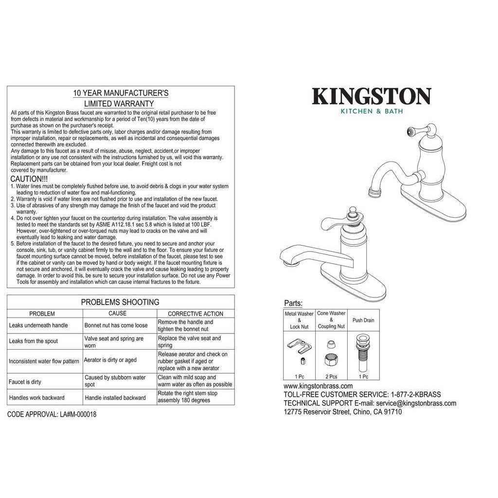 Kingston Brass KS3951PL Restoration Mini-Widespread Bathroom Faucet - Zenithce