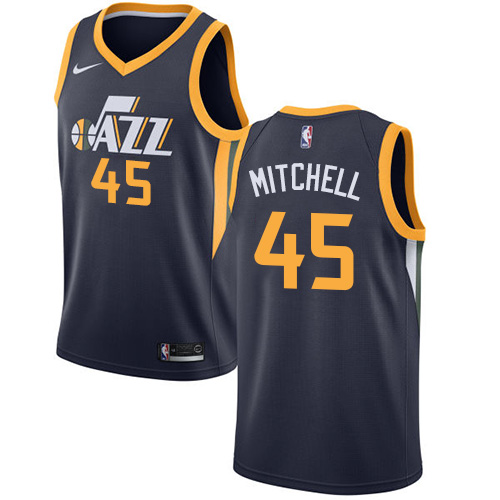 Jazz #45 Donovan Mitchell Navy Swingman Icon Edition Jersey - Zenithce