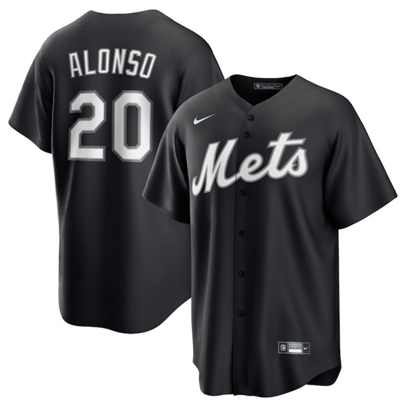 New York Mets #20 Pete Alonso Black Lights Out Limited Stitched Jersey - Zenithce