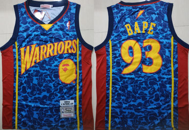 Warriors 93 Bape Blue 2009-10 Hardwood Classics Jersey - Zenithce