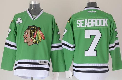 Blackhawks #7 Brent Seabrook Green Stitched Jersey - Zenithce