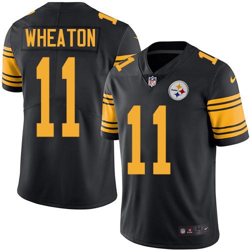 Steelers #11 Markus Wheaton Black Stitched Limited Rush Nike Jersey - Zenithce