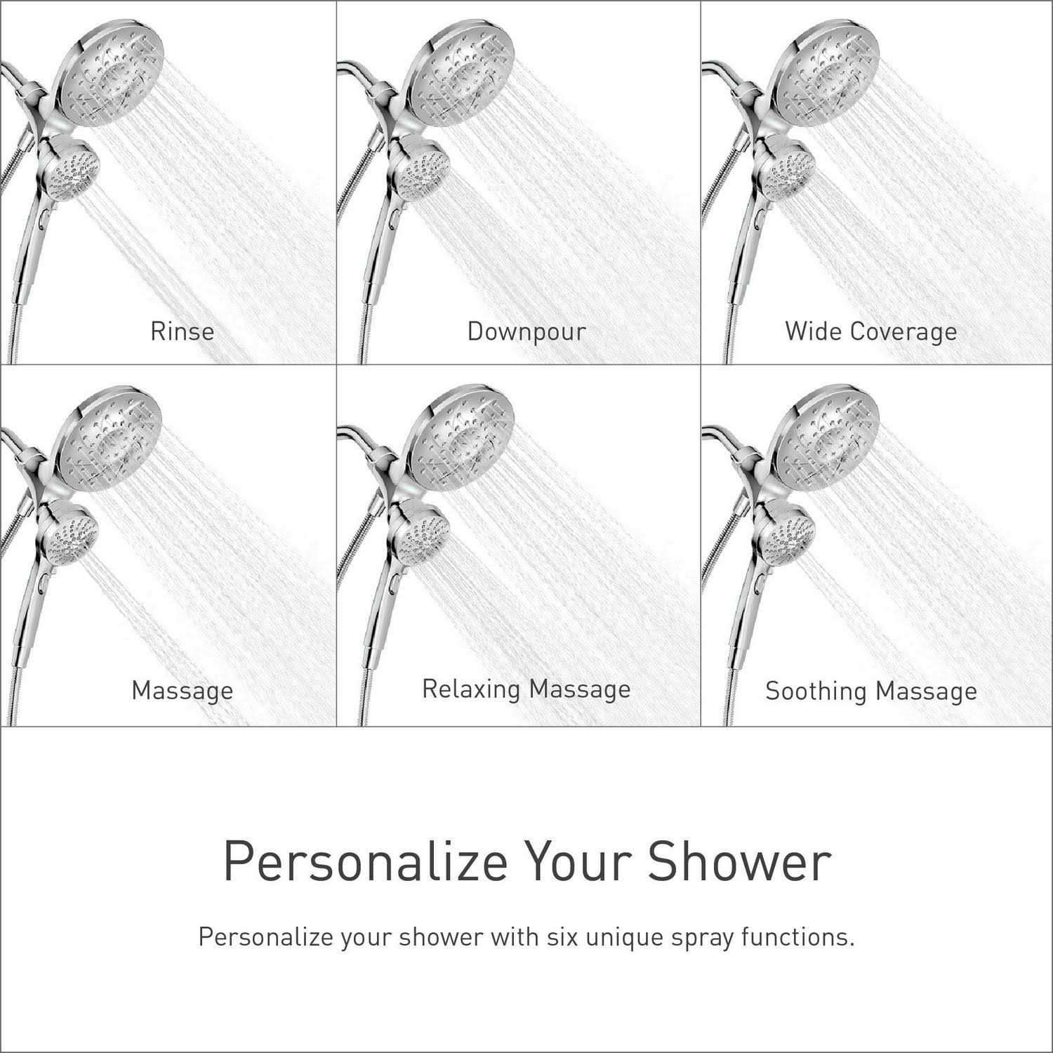 Moen Magnetix Engage Matte Black Dual/Combo Shower Head 2.5-GPM - Zenithce